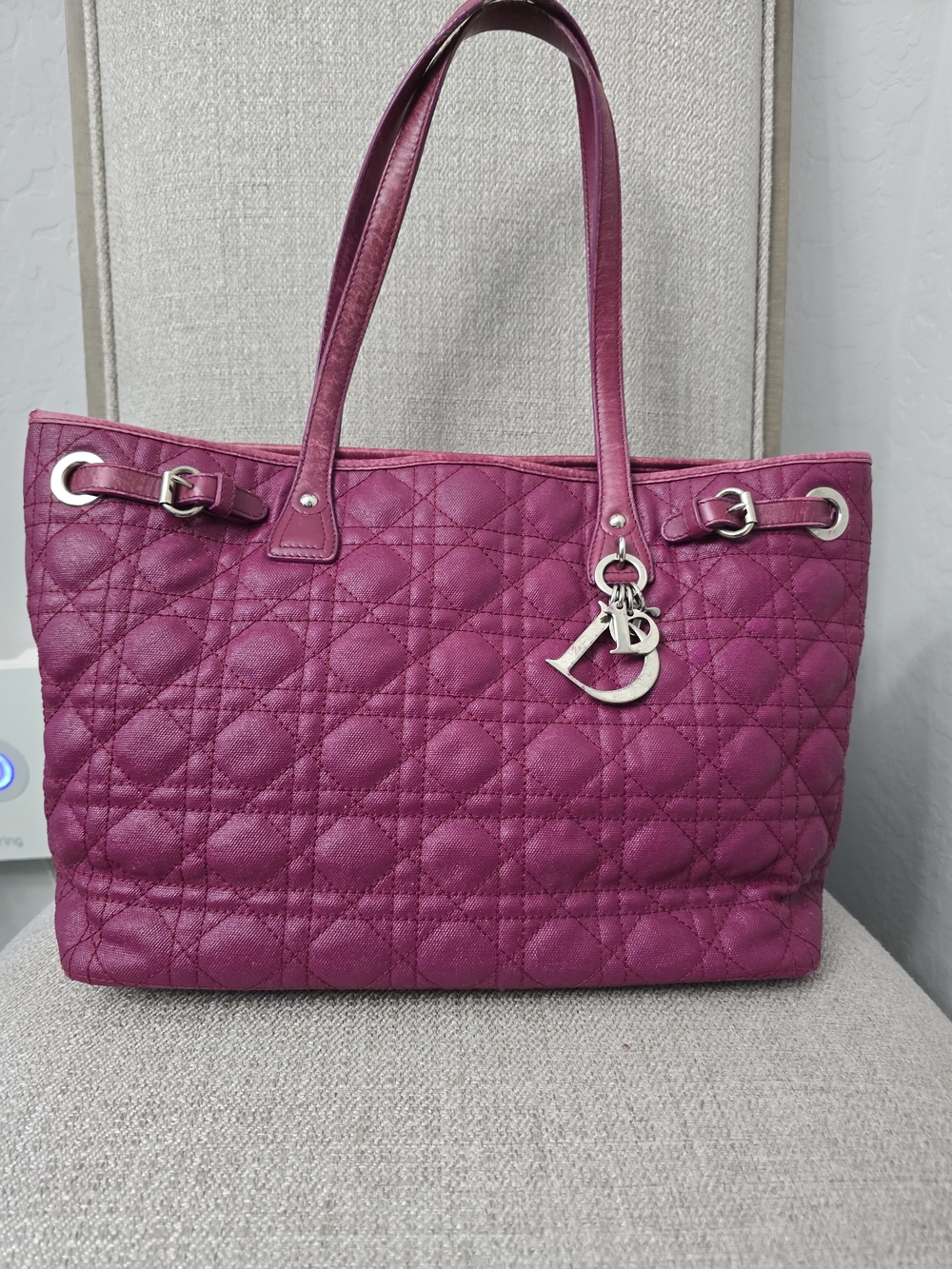 Authentic Christian Dior Cannage Panarea Medium Tote Bag